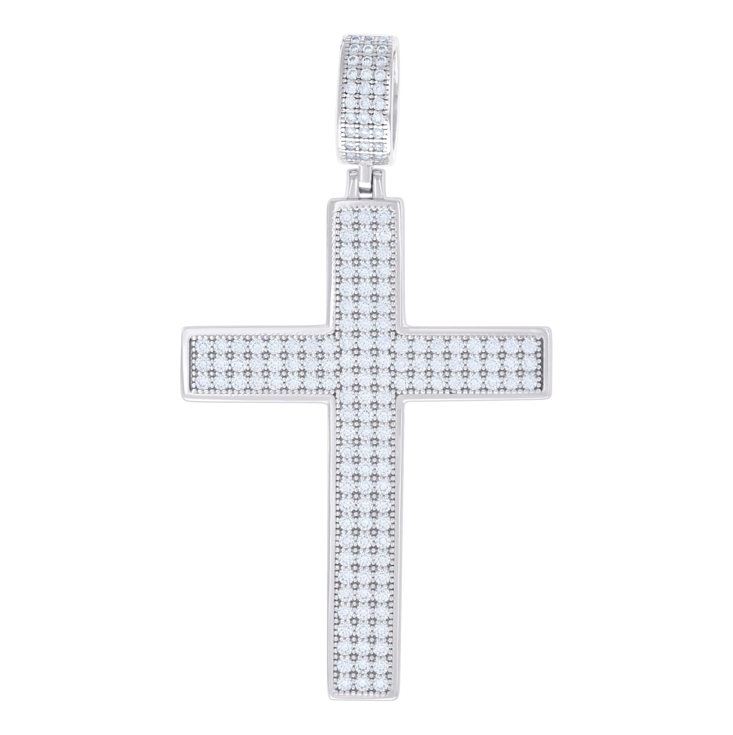 Sterling Silver Or Yellow-tone Mens Moissanite Cross Religious Charm Pendant