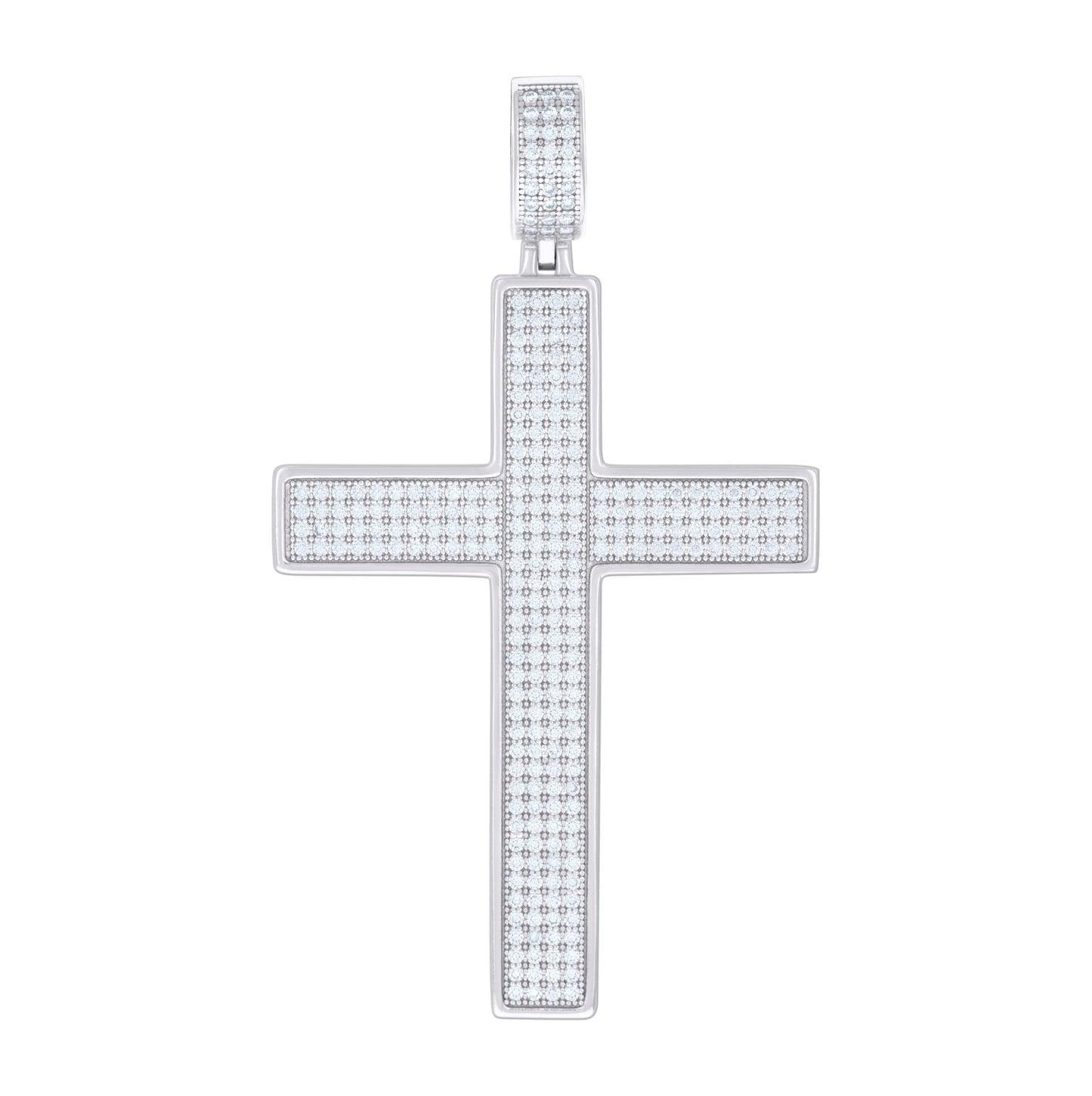 Sterling Silver Or Yellow-tone Mens Moissanite Cross Religious Charm Pendant