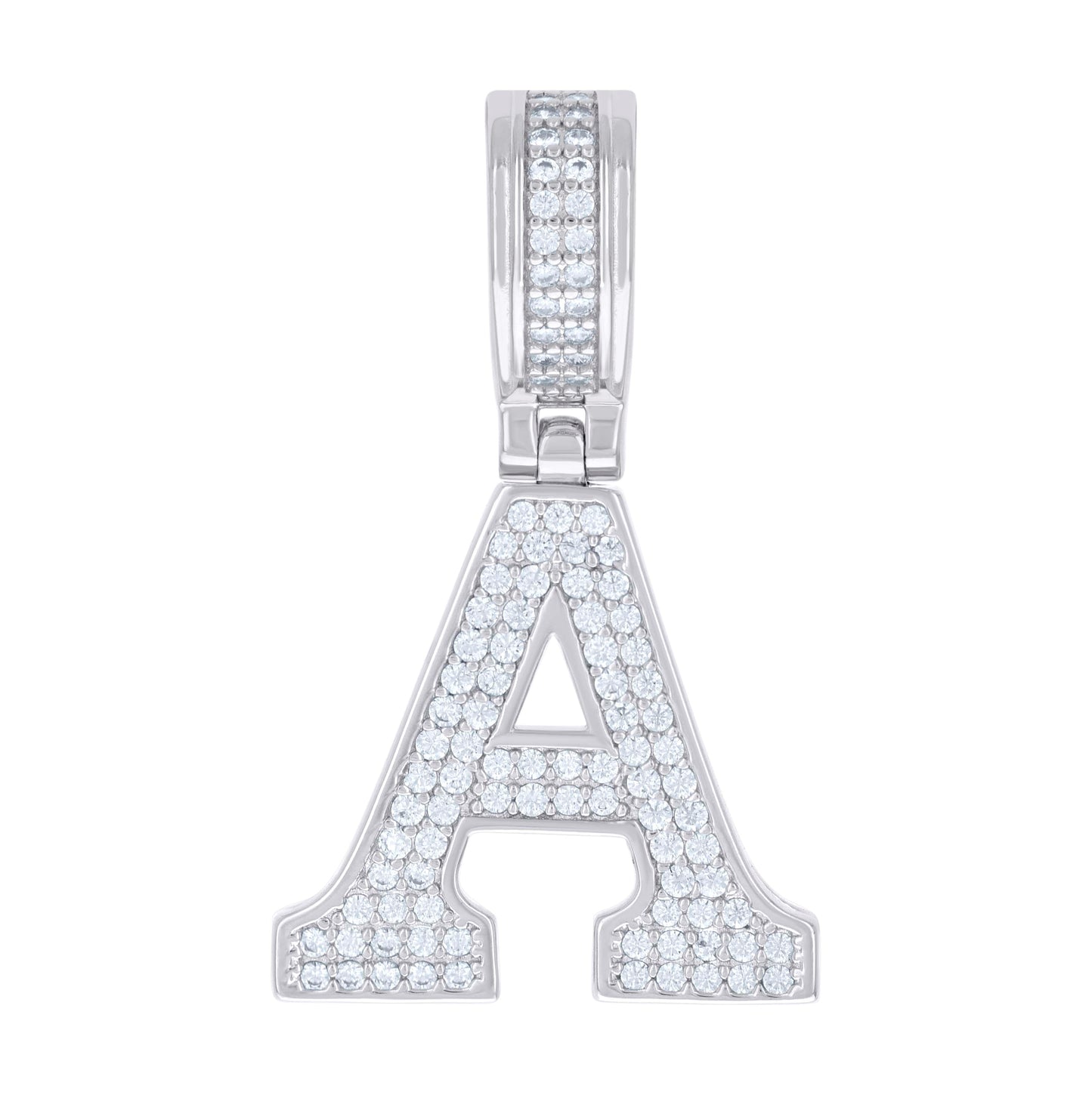 Sterling Silver Or Yellow-tone Unisex 0.50ct Moissanite Initial Alphabet Charm Pendant
