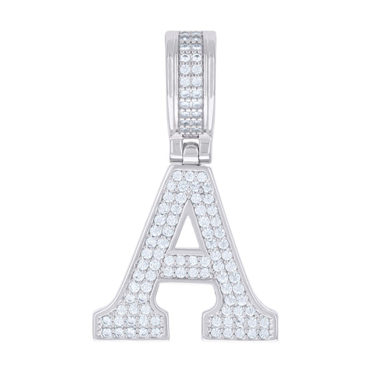 Sterling Silver Or Yellow-tone Unisex 0.50ct Moissanite Initial Alphabet Charm Pendant
