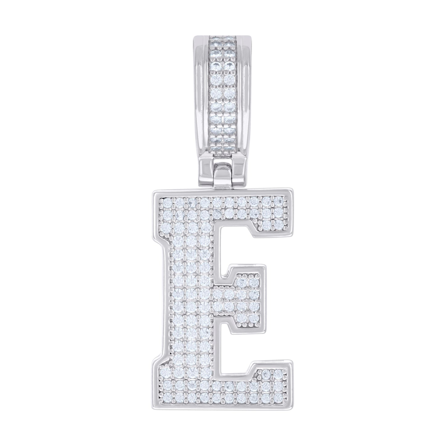 Sterling Silver Or Yellow-tone Unisex 0.50ct Moissanite Initial Alphabet Charm Pendant