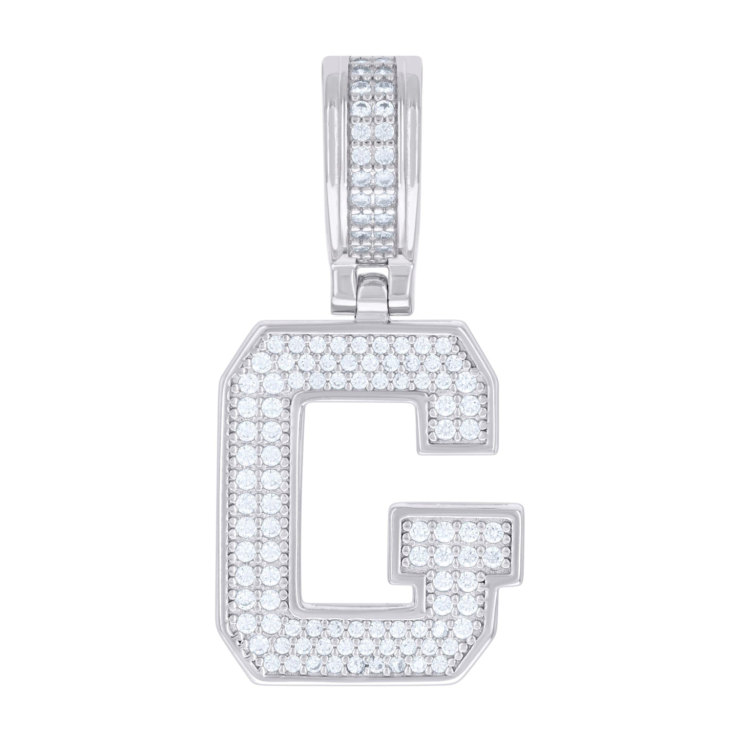 Sterling Silver Or Yellow-tone Unisex 0.50ct Moissanite Initial Alphabet Charm Pendant
