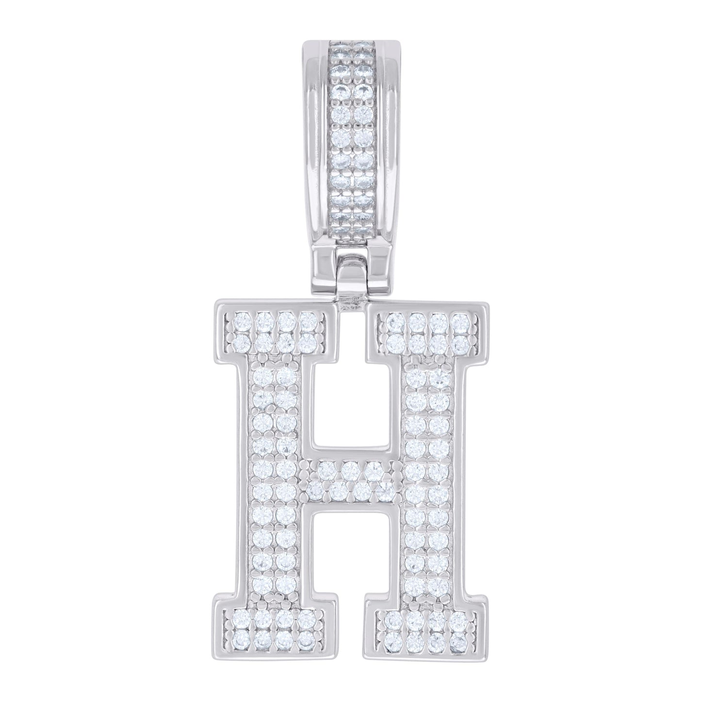 Sterling Silver Or Yellow-tone Unisex 0.50ct Moissanite Initial Alphabet Charm Pendant