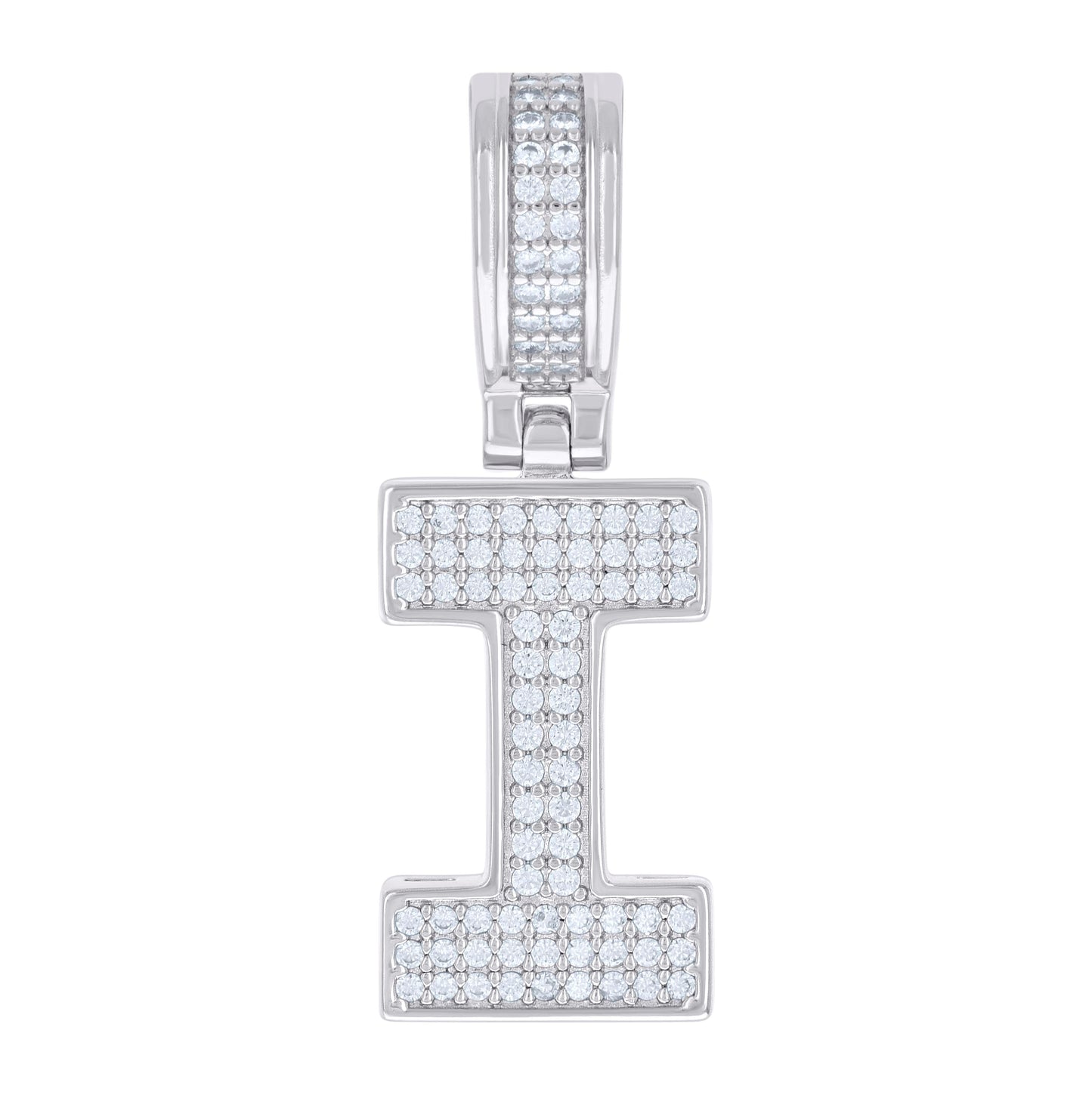 Sterling Silver Or Yellow-tone Unisex 0.50ct Moissanite Initial Alphabet Charm Pendant