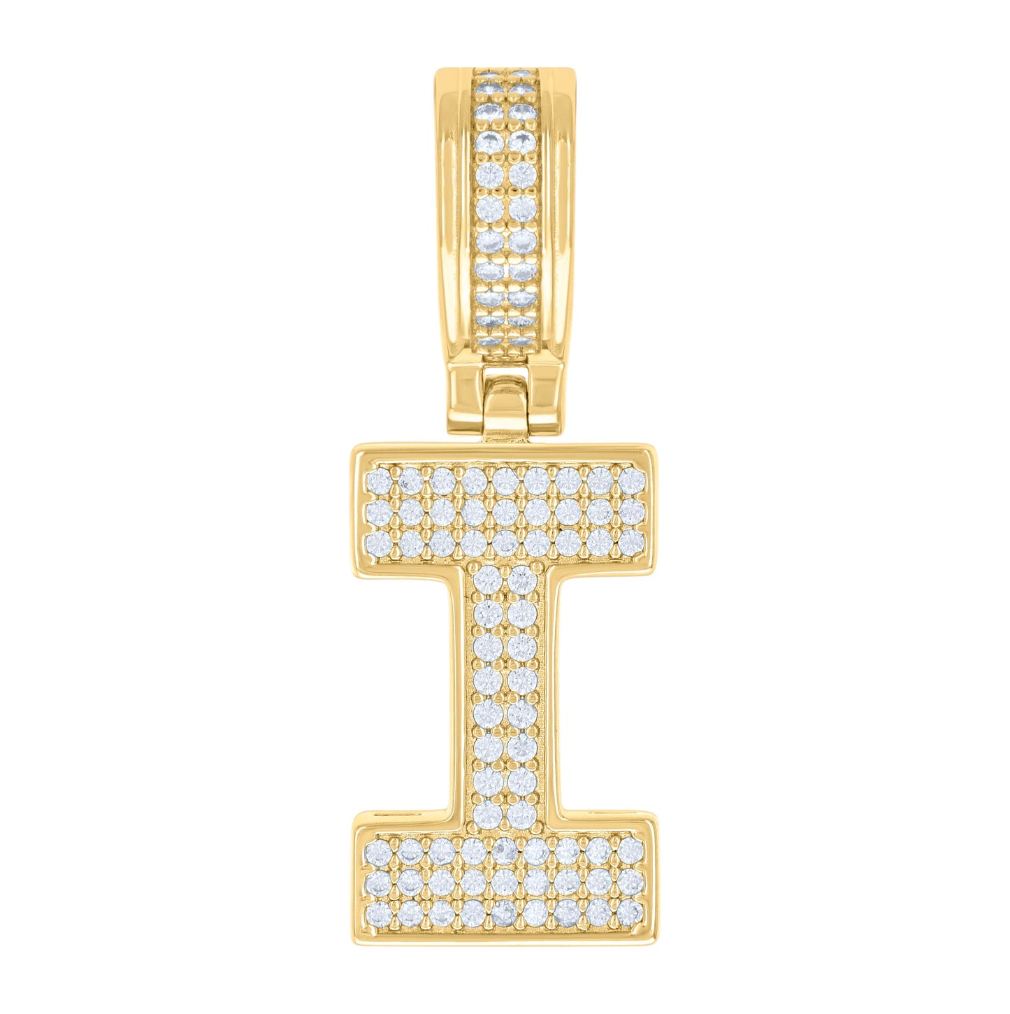 Sterling Silver Or Yellow-tone Unisex 0.50ct Moissanite Initial Alphabet Charm Pendant