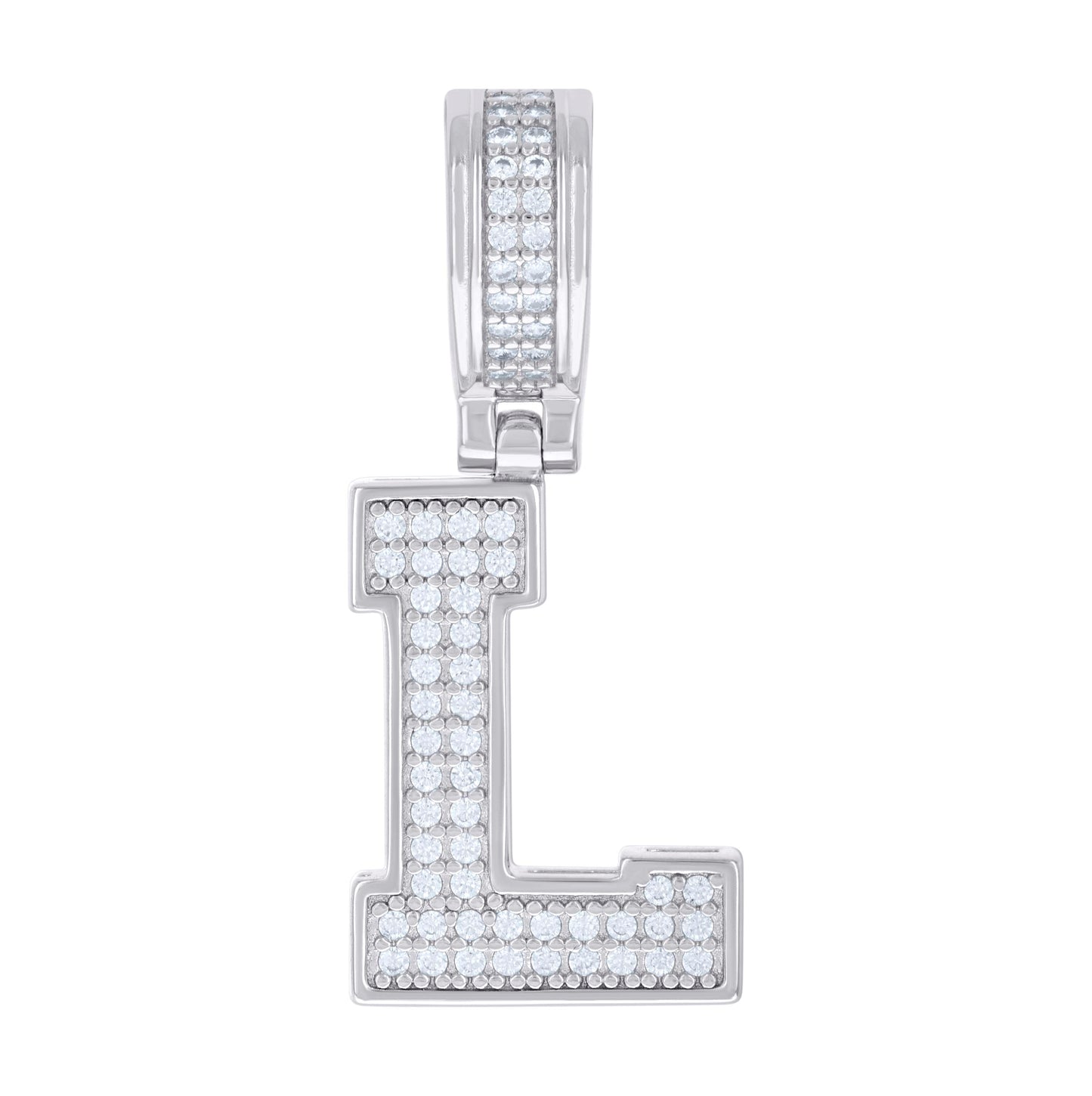 Sterling Silver Or Yellow-tone Unisex 0.50ct Moissanite Initial Alphabet Charm Pendant