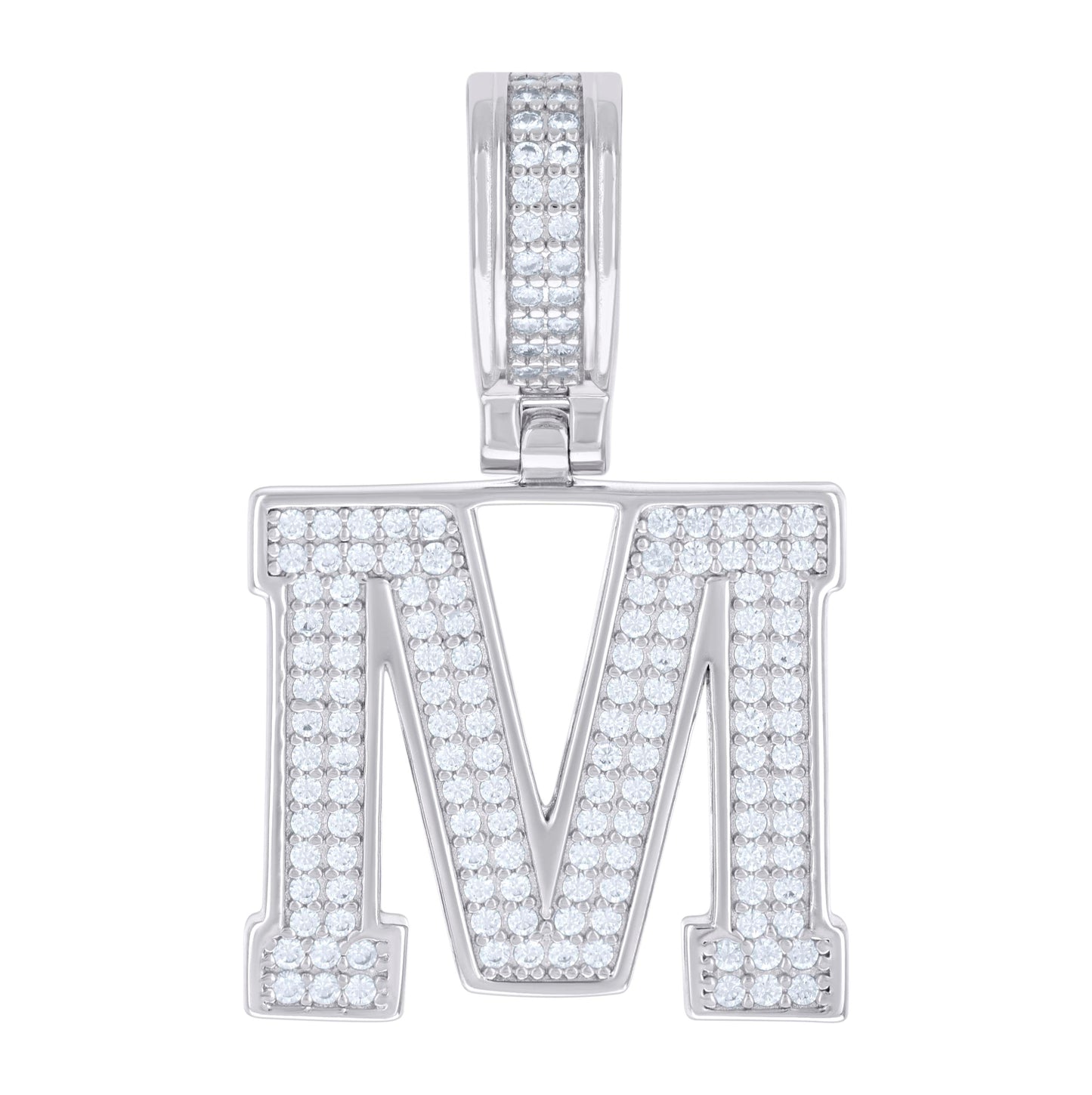 Sterling Silver Or Yellow-tone Unisex 0.50ct Moissanite Initial Alphabet Charm Pendant