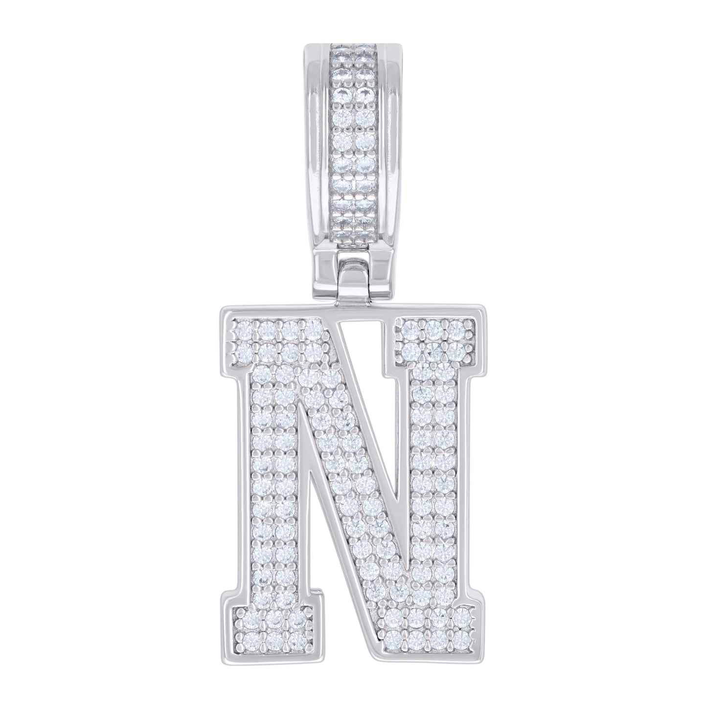 Sterling Silver Or Yellow-tone Unisex 0.50ct Moissanite Initial Alphabet Charm Pendant