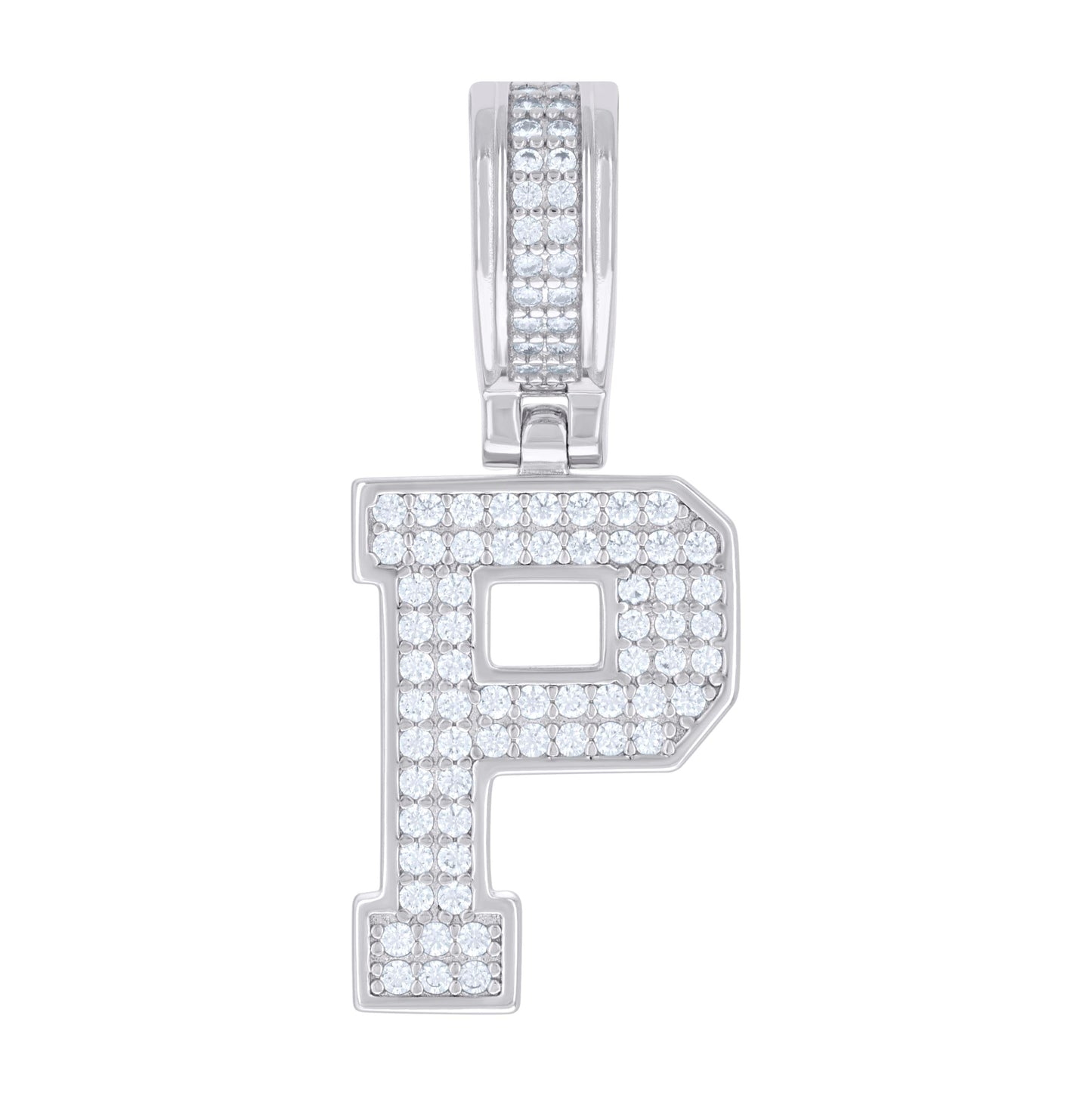 Sterling Silver Or Yellow-tone Unisex 0.50ct Moissanite Initial Alphabet Charm Pendant