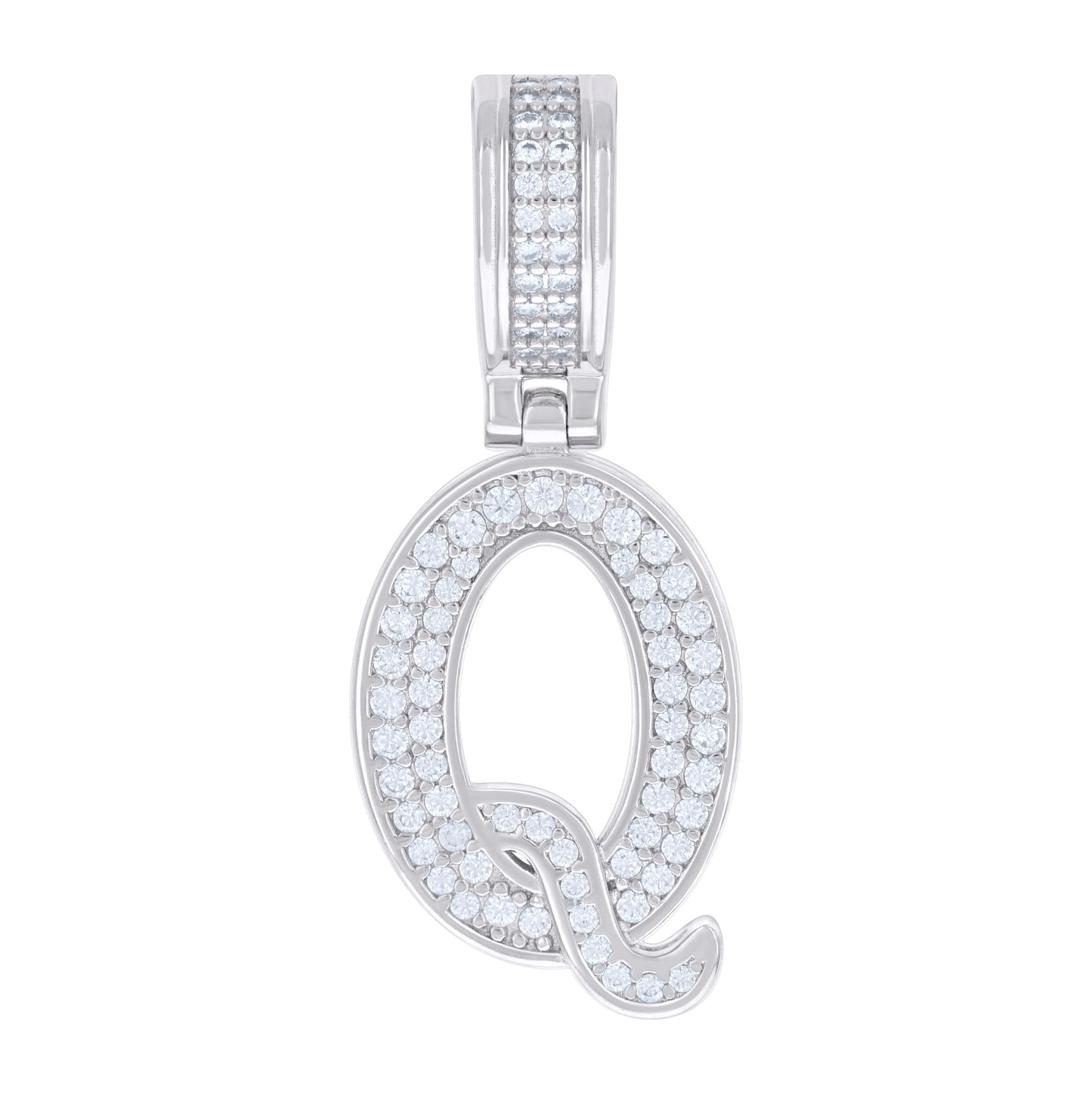 Sterling Silver Or Yellow-tone Unisex 0.50ct Moissanite Initial Alphabet Charm Pendant