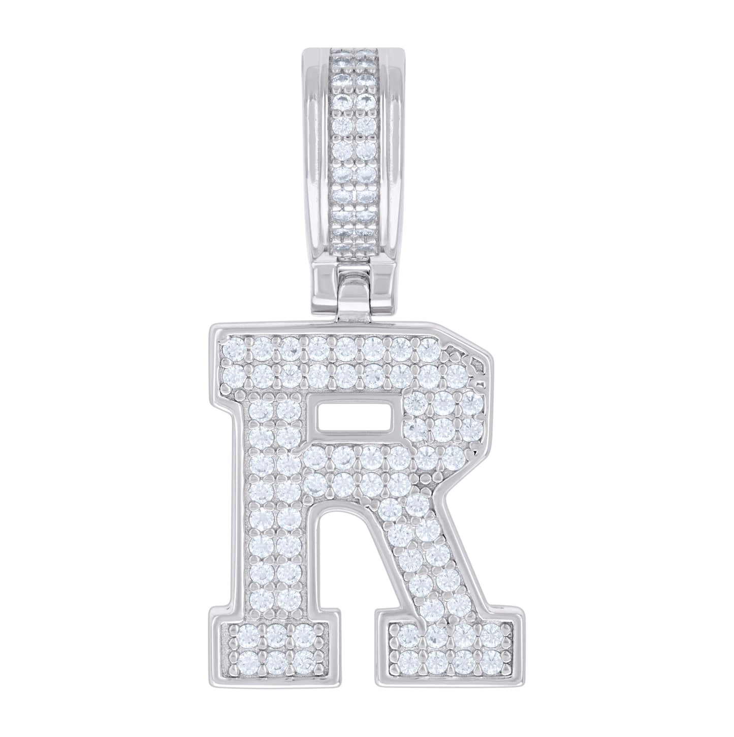 Sterling Silver Or Yellow-tone Unisex 0.50ct Moissanite Initial Alphabet Charm Pendant