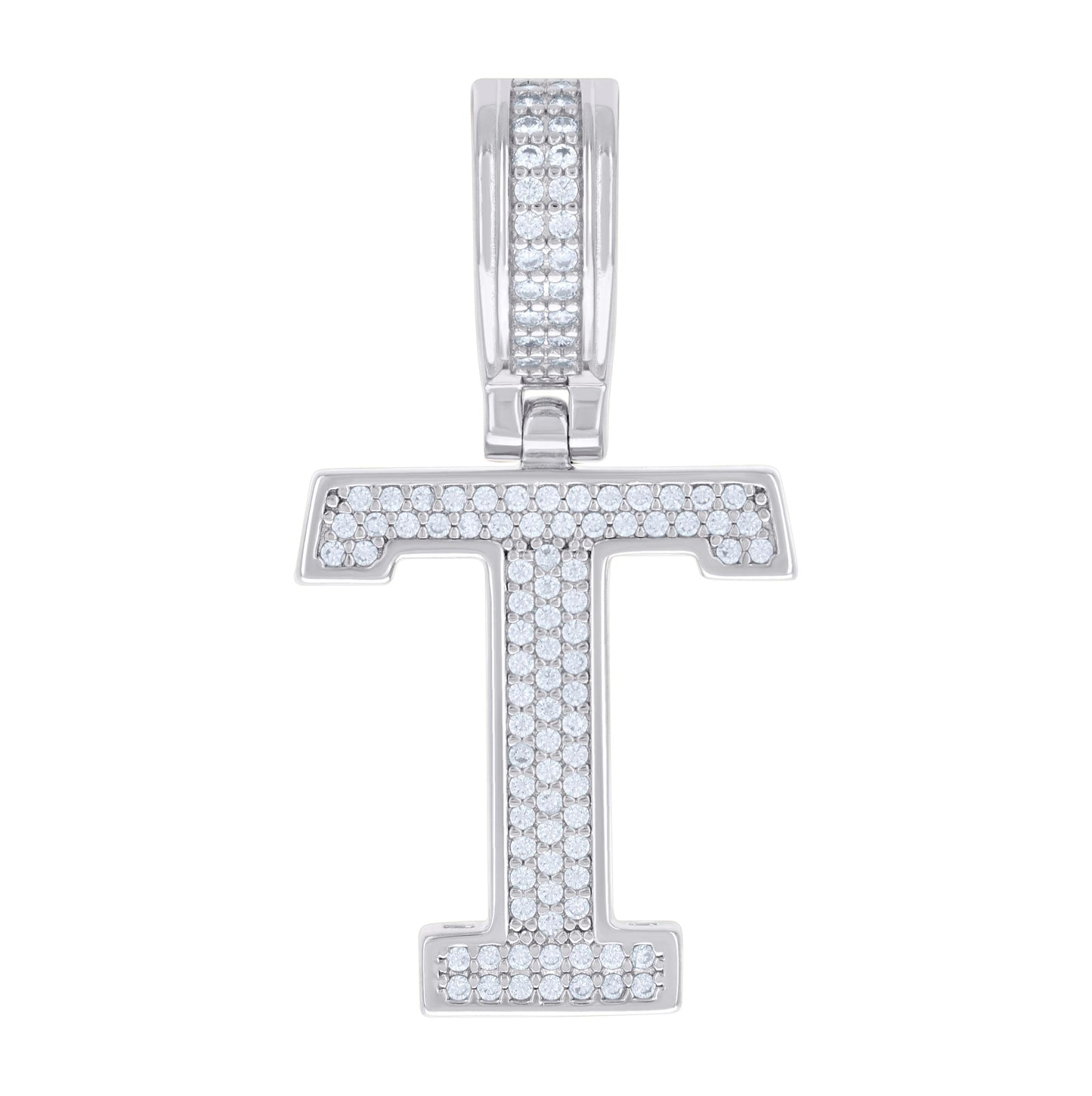 Sterling Silver Or Yellow-tone Unisex 0.50ct Moissanite Initial Alphabet Charm Pendant