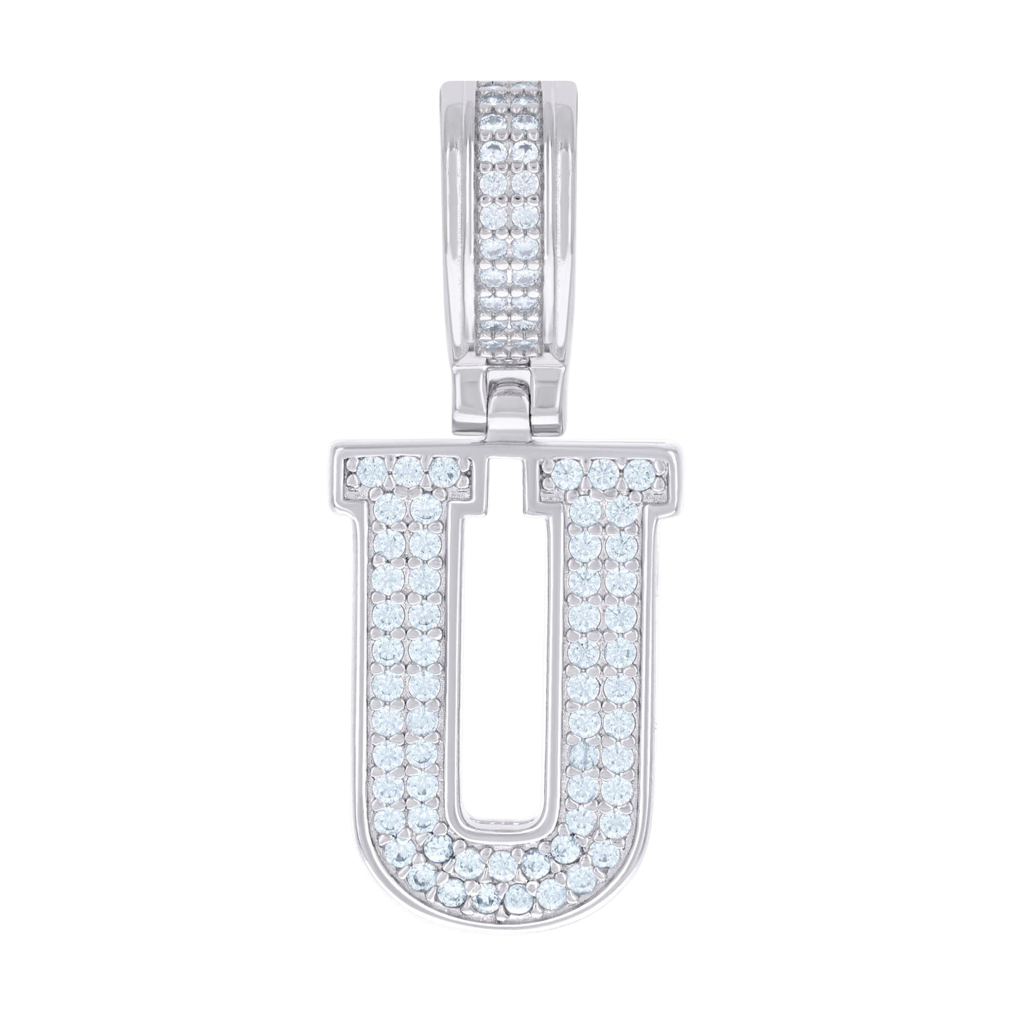 Sterling Silver Or Yellow-tone Unisex 0.50ct Moissanite Initial Alphabet Charm Pendant
