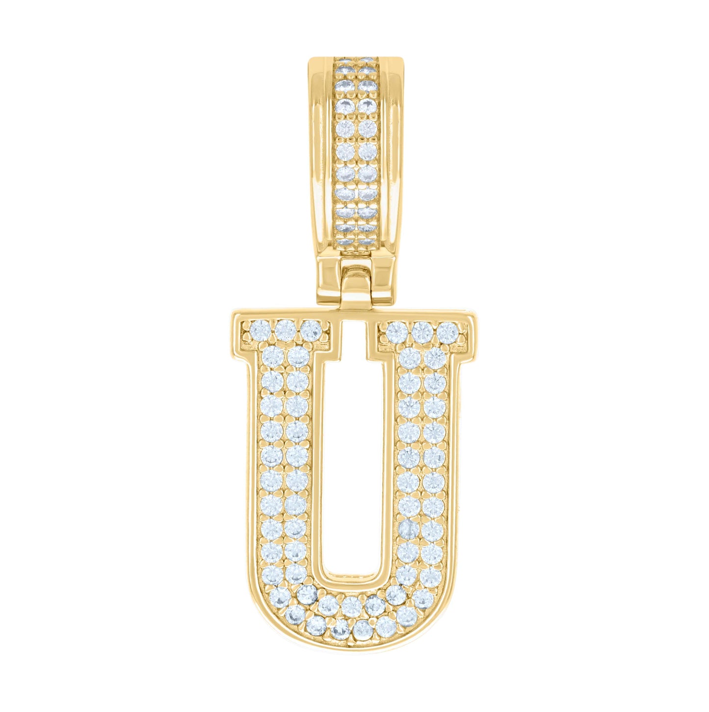 Sterling Silver Or Yellow-tone Unisex 0.50ct Moissanite Initial Alphabet Charm Pendant