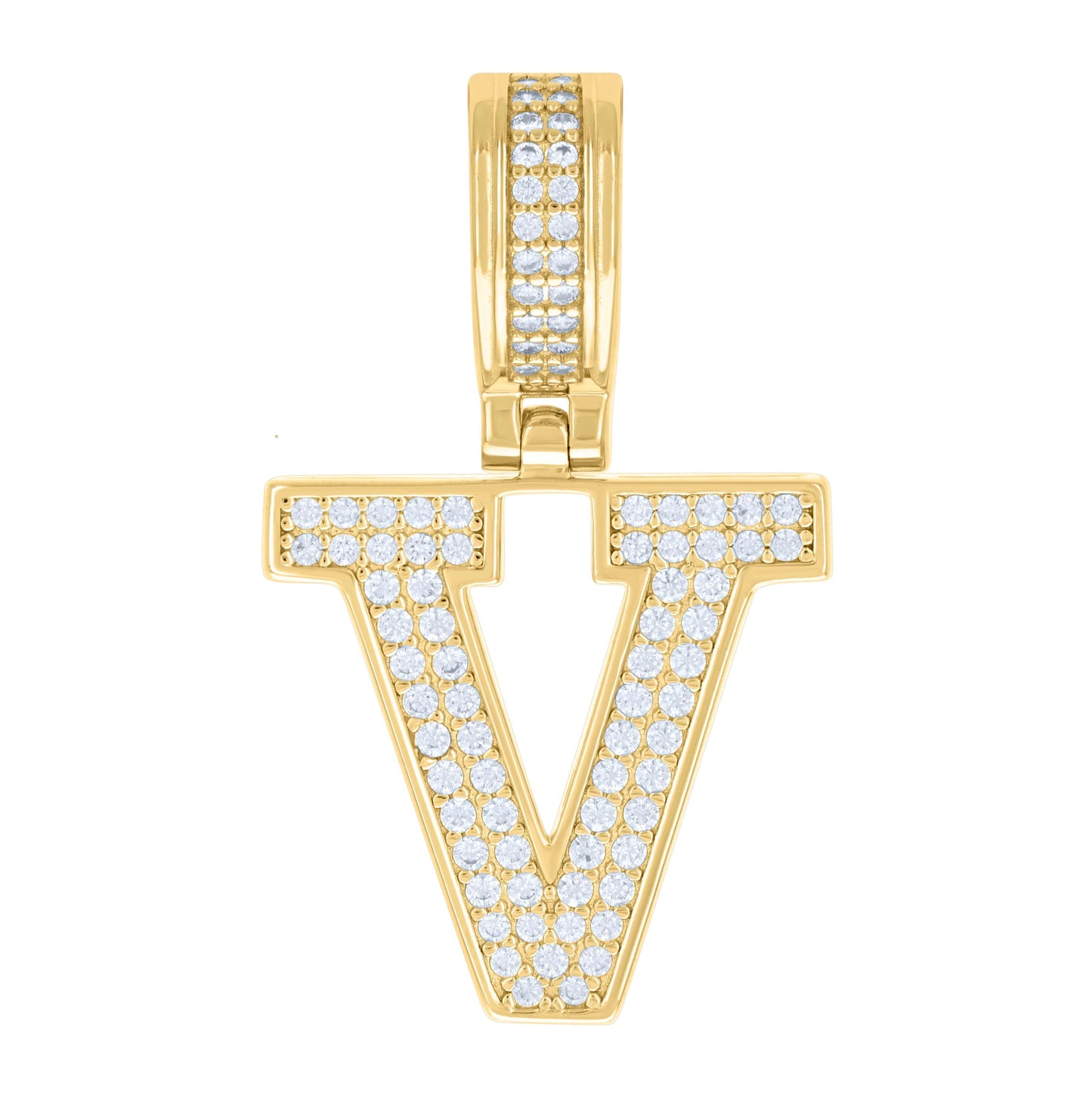 Sterling Silver Or Yellow-tone Unisex 0.50ct Moissanite Initial Alphabet Charm Pendant