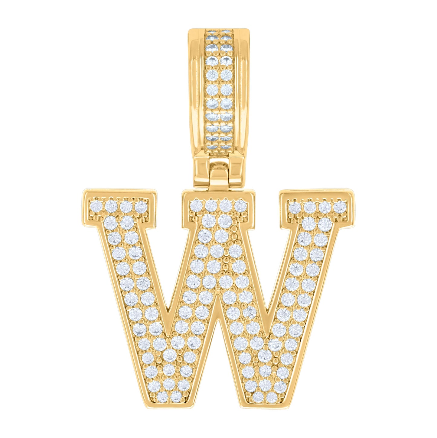 Sterling Silver Or Yellow-tone Unisex 0.50ct Moissanite Initial Alphabet Charm Pendant