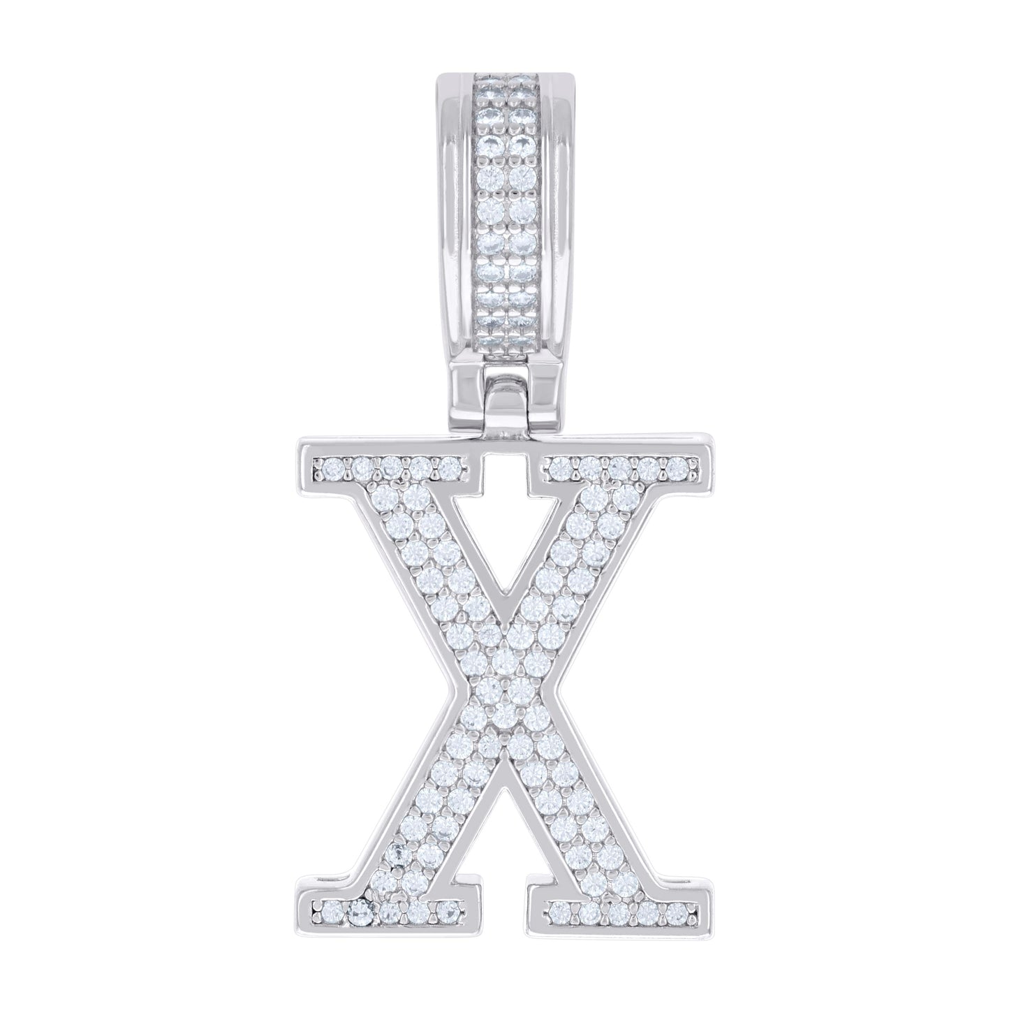 Sterling Silver Or Yellow-tone Unisex 0.50ct Moissanite Initial Alphabet Charm Pendant