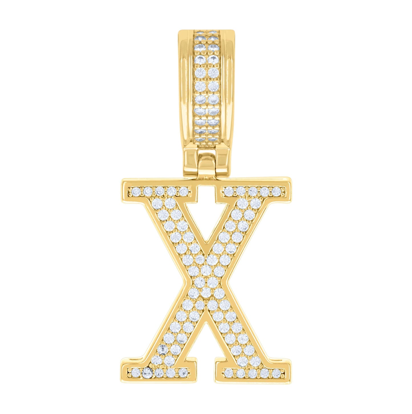 Sterling Silver Or Yellow-tone Unisex 0.50ct Moissanite Initial Alphabet Charm Pendant
