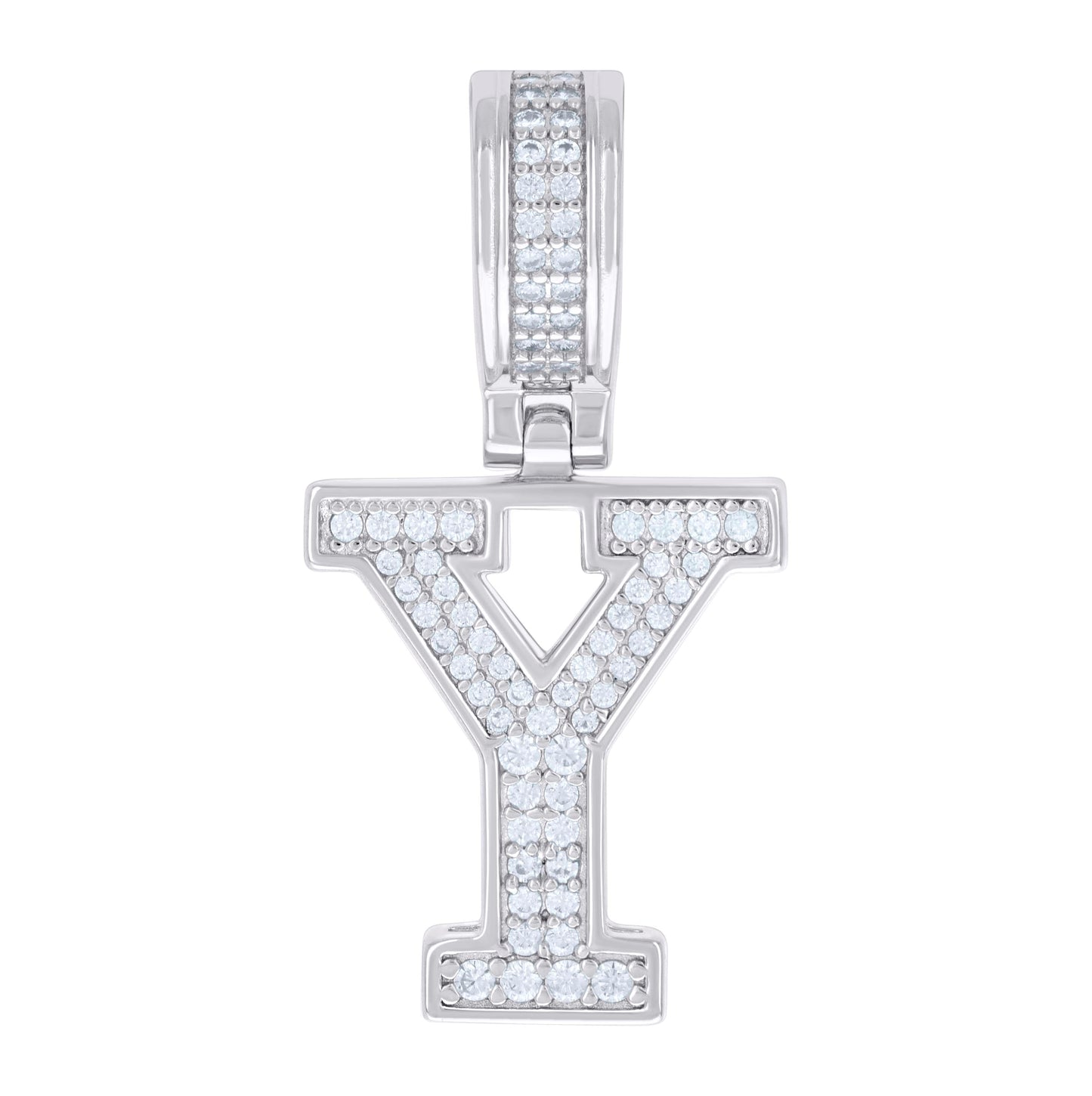 Sterling Silver Or Yellow-tone Unisex 0.50ct Moissanite Initial Alphabet Charm Pendant