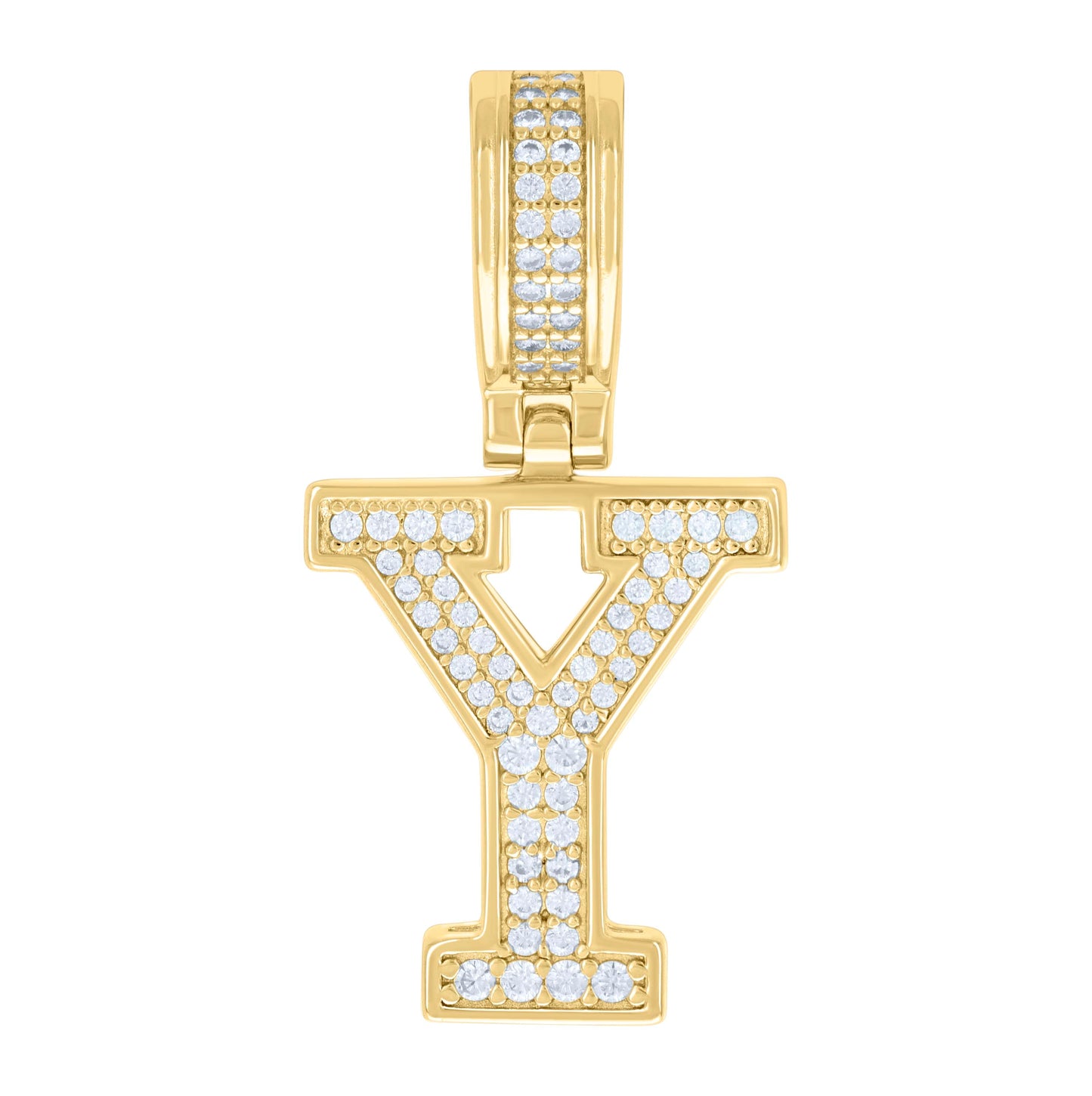 Sterling Silver Or Yellow-tone Unisex 0.50ct Moissanite Initial Alphabet Charm Pendant