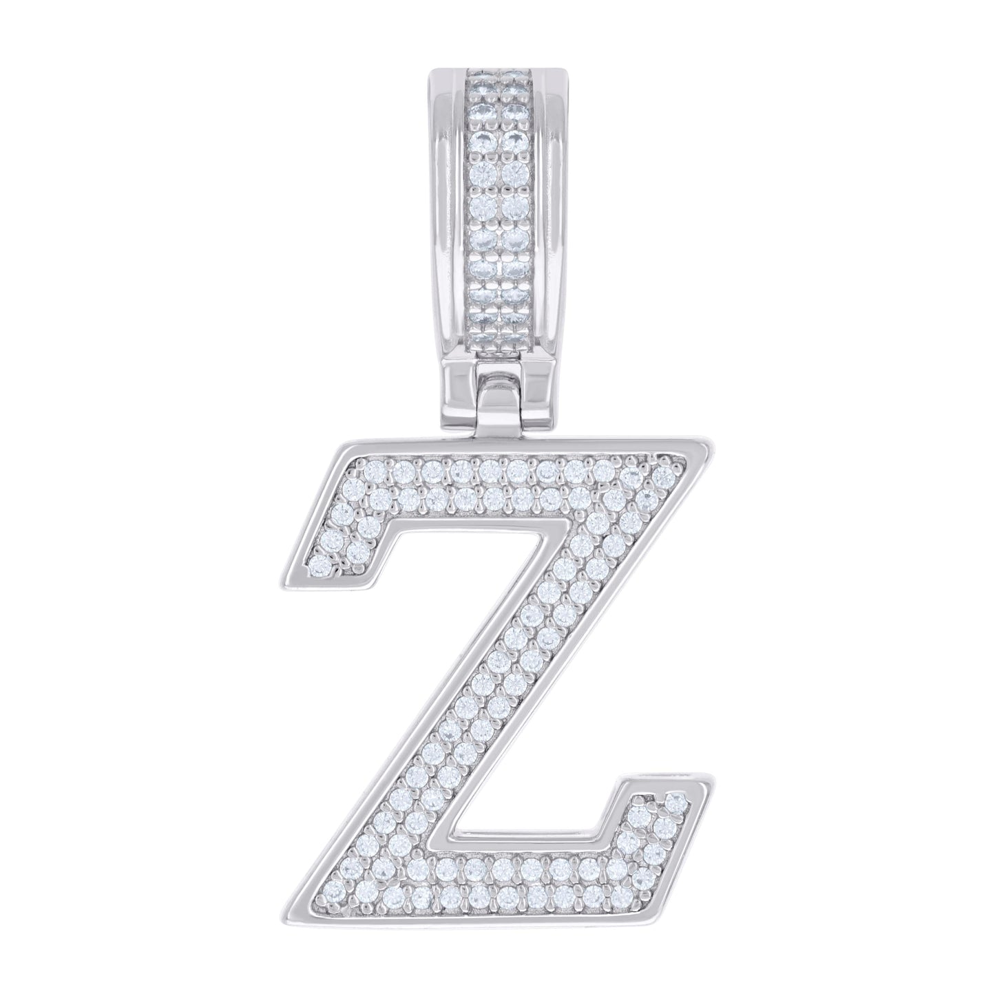 Sterling Silver Or Yellow-tone Unisex 0.50ct Moissanite Initial Alphabet Charm Pendant