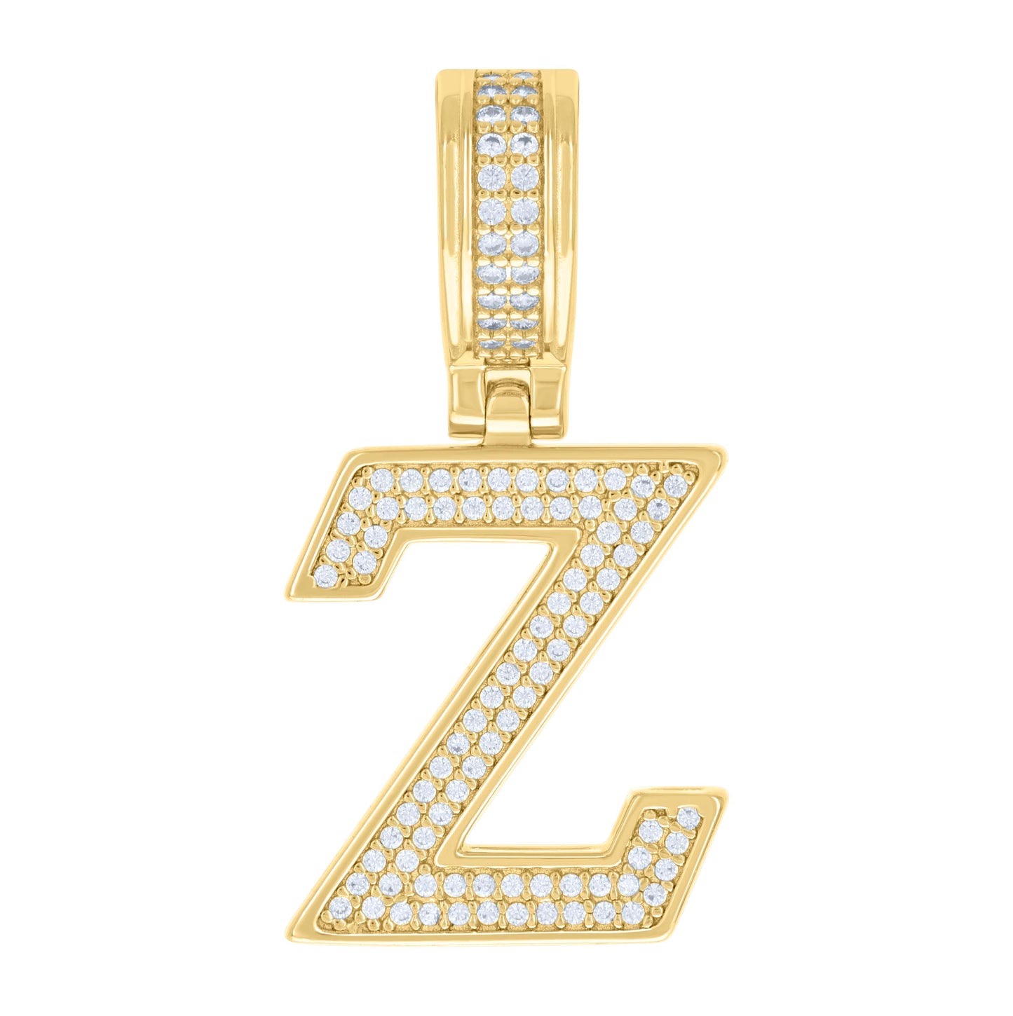 Sterling Silver Or Yellow-tone Unisex 0.50ct Moissanite Initial Alphabet Charm Pendant