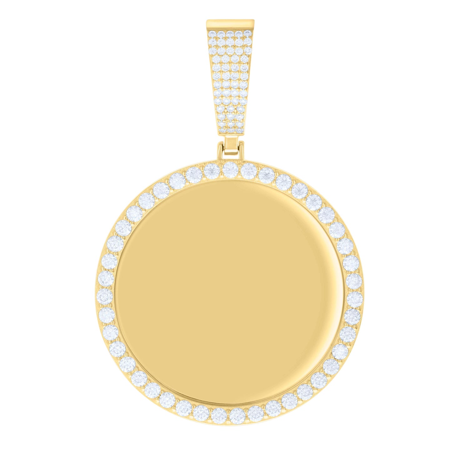 Sterling Silver Mens 3.04ct Moissanite Circle Picture Frame Pendant