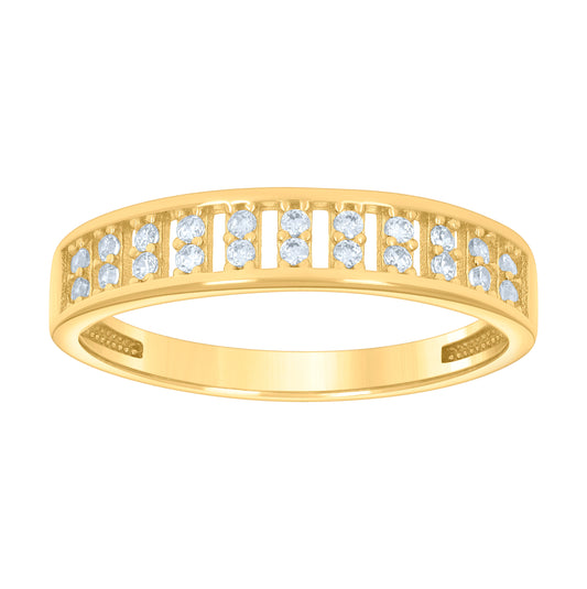 10K Yellow Gold Womens Cubic-Zirconia Fashion Ring