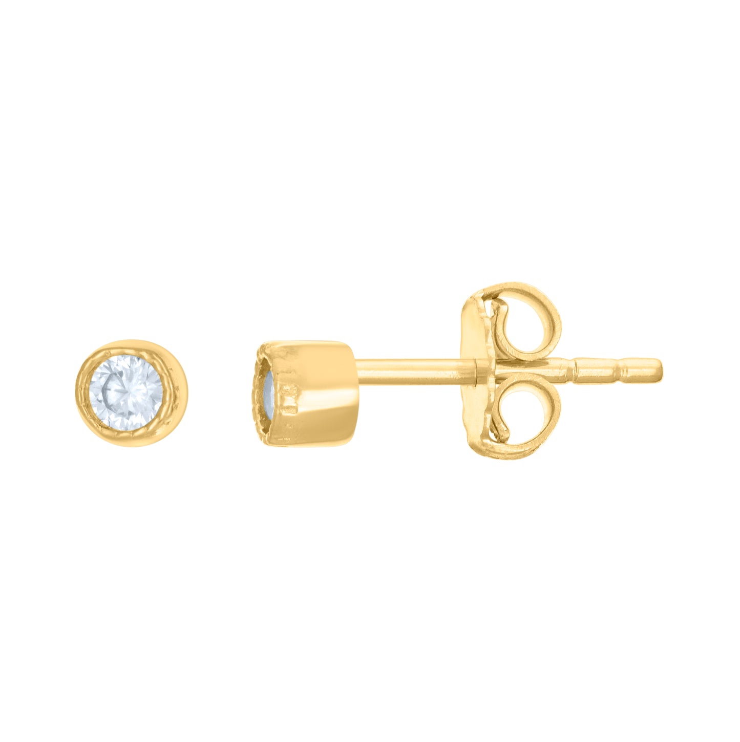 10K Yellow Gold Womens Cubic-Zirconia Fashion Stud Earrings