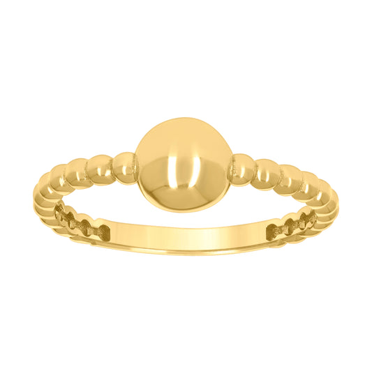 10K Yellow Gold Womens Cubic-Zirconia Ball Fashion Ring