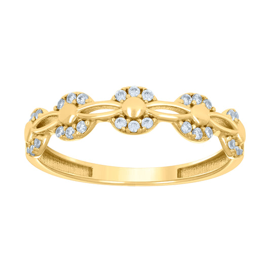 10K Yellow Gold Womens Cubic-Zirconia Fashion Ring