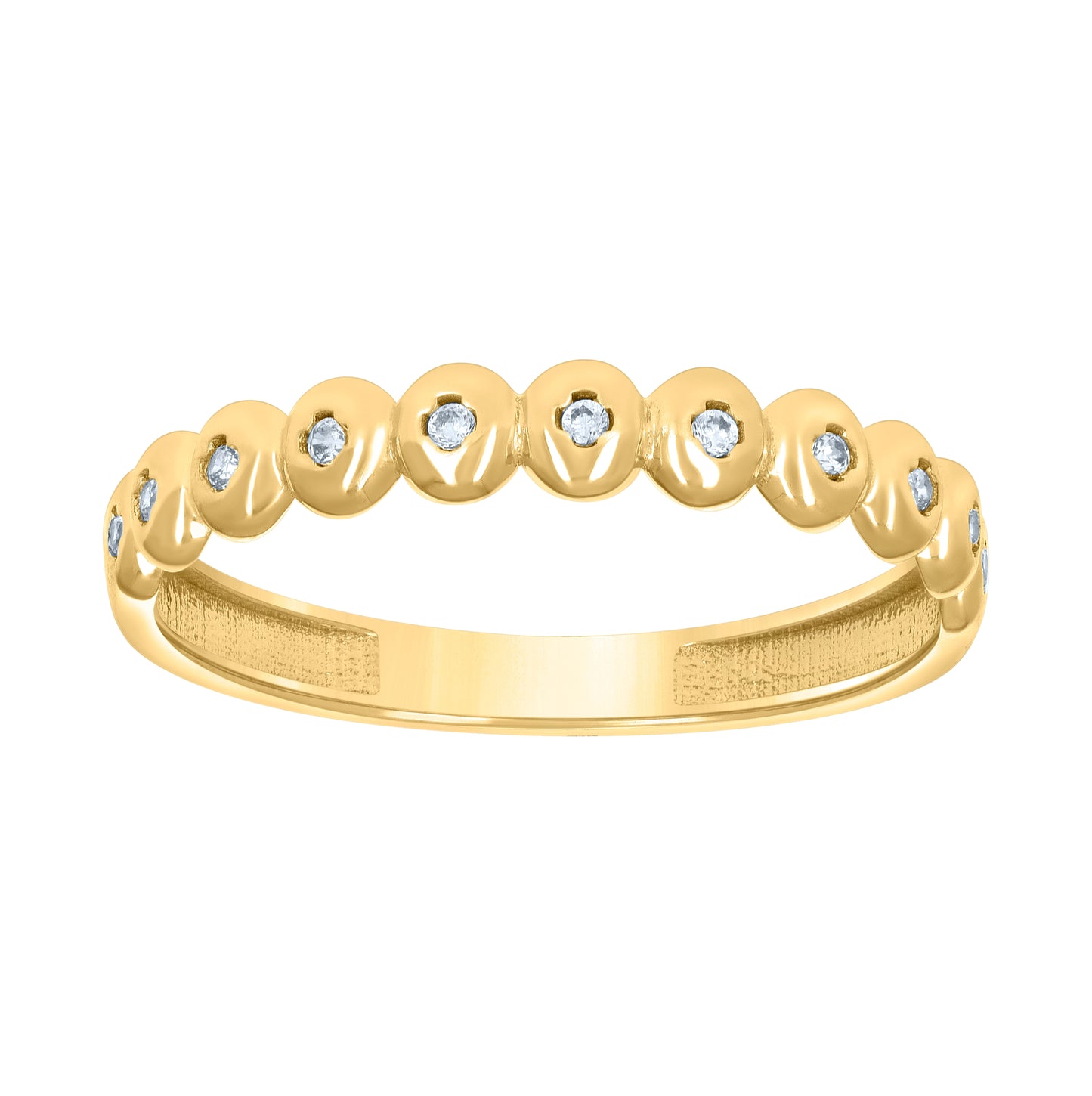 10K Yellow Gold Womens Cubic-Zirconia Fashion Ring
