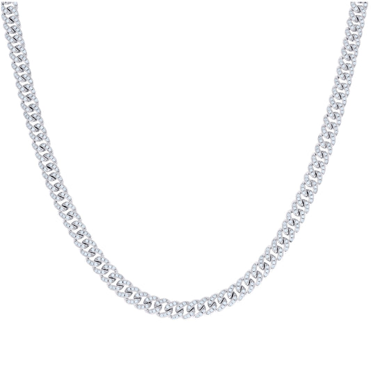 Sterling Silver Moissanite Miami Cuban Chain 6mm