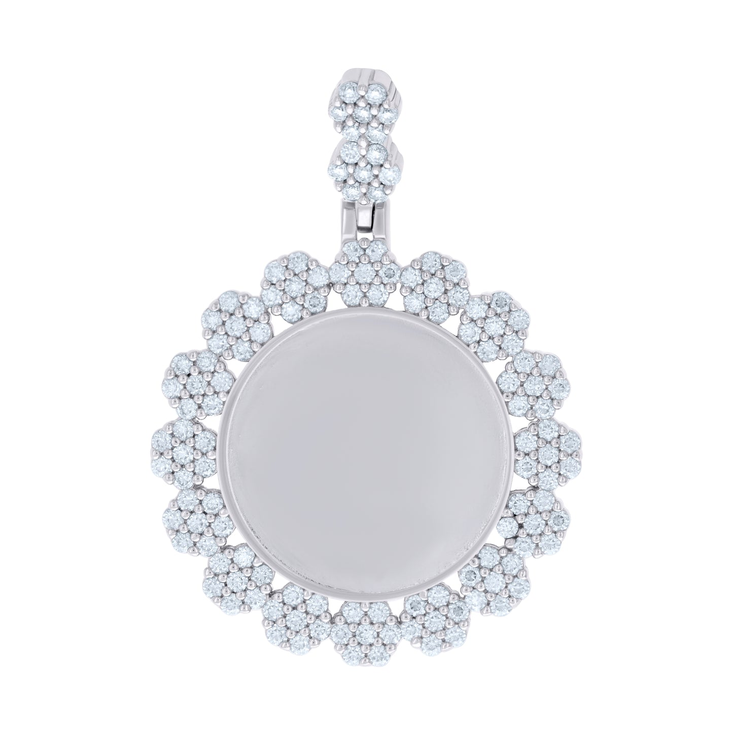 Sterling Silver Unisex 1.95 Cttw Moissanite Fashion Picture Frame Pendant