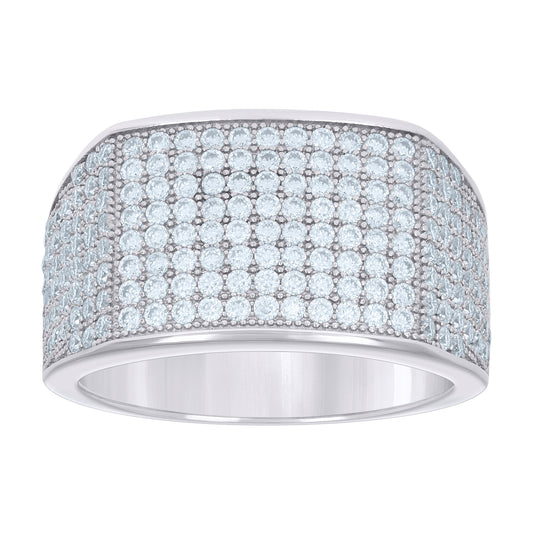 Sterling Silver Mens 1.90ct Moissanite Fashion Bridal Anniversary Wedding Engagement Band Ring