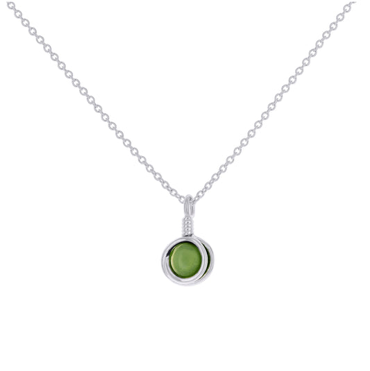Sterling Silver Women Natural Cat Eye Fashion Charm Necklace Size 16 + 2 Inches