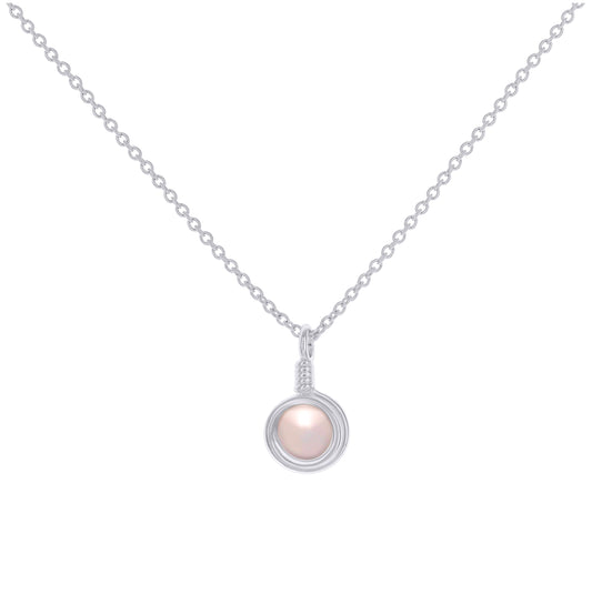 Sterling Silver Women Natural Rose Quartz Fashion Charm Necklace Size 16 + 2 Inches