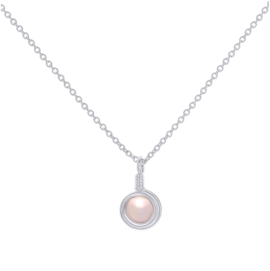 Sterling Silver Women Natural Rose Quartz Fashion Charm Necklace Size 16 + 2 Inches