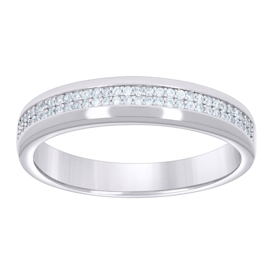Sterling Silver Womens 0.30ct Moissanite Fashion Bridal Anniversary Engagement Wedding Band Ring