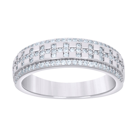 Sterling Silver Women's 0.55ct Moissanite Fashion Bridal Anniversary Engagement Wedding Band Ring