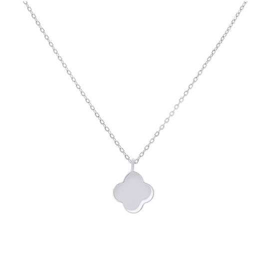 Sterling Silver Or Yellow-Tone Womens Clover Good Luck Charm Necklace Size 16 + 2 Inches