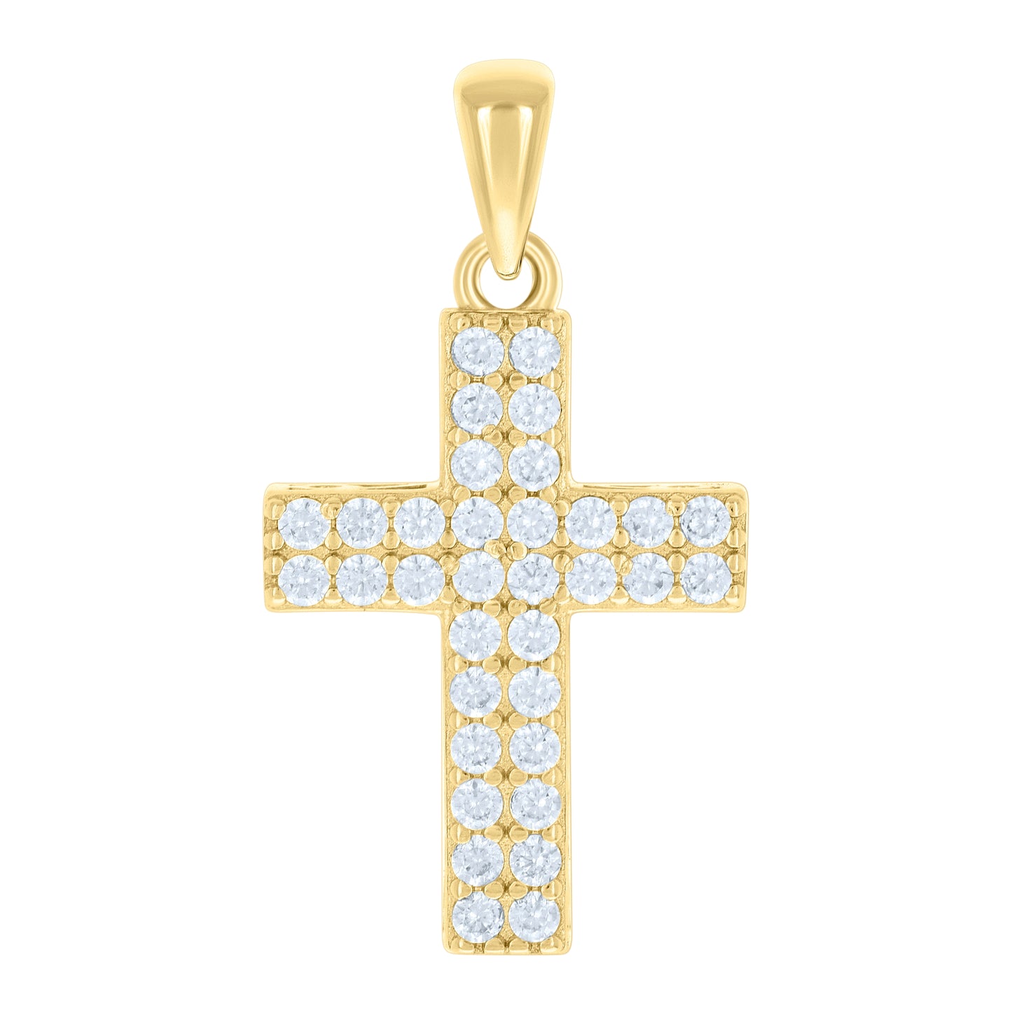 Sterling Silver Unisex Cubic-Zirconia Cross Religious Charm Pendant