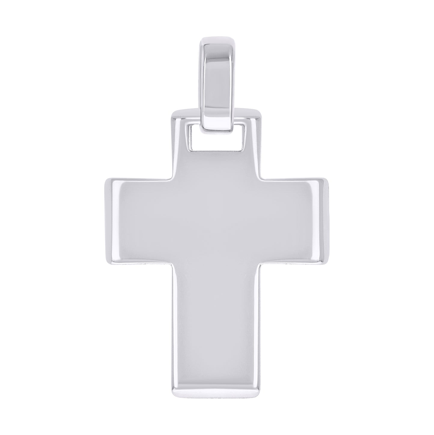 Sterling Silver Unisex Without Cubic Zirconia Cross Religious Charm Pendant