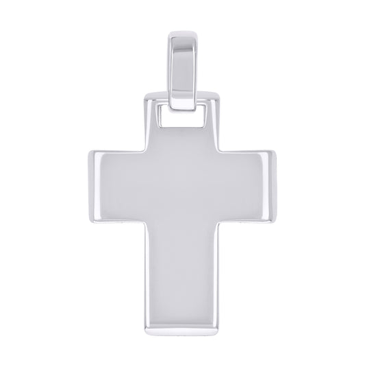 Sterling Silver Unisex Without Cubic Zirconia Cross Religious Charm Pendant