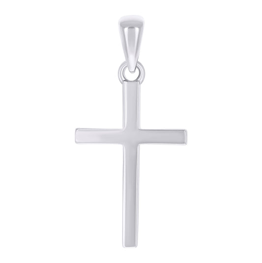 Sterling Silver Unisex Without Cubic Zirconia Cross Religious Charm Pendant