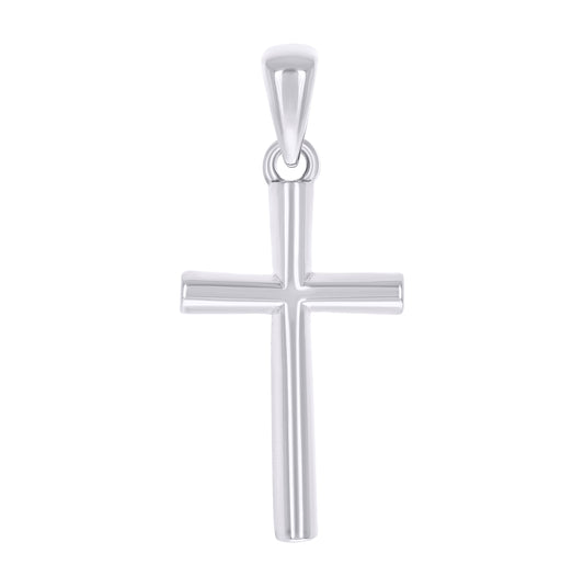 Sterling Silver Unisex Without Cubic Zirconia Cross Religious Charm Pendant