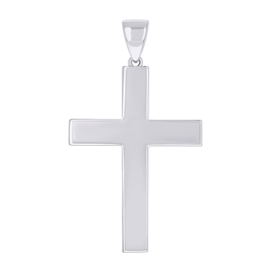 Sterling Silver Unisex Without Cubic Zirconia Cross Religious Charm Pendant