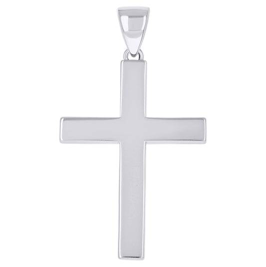 Sterling Silver Unisex Without Cubic Zirconia Cross Religious Charm Pendant