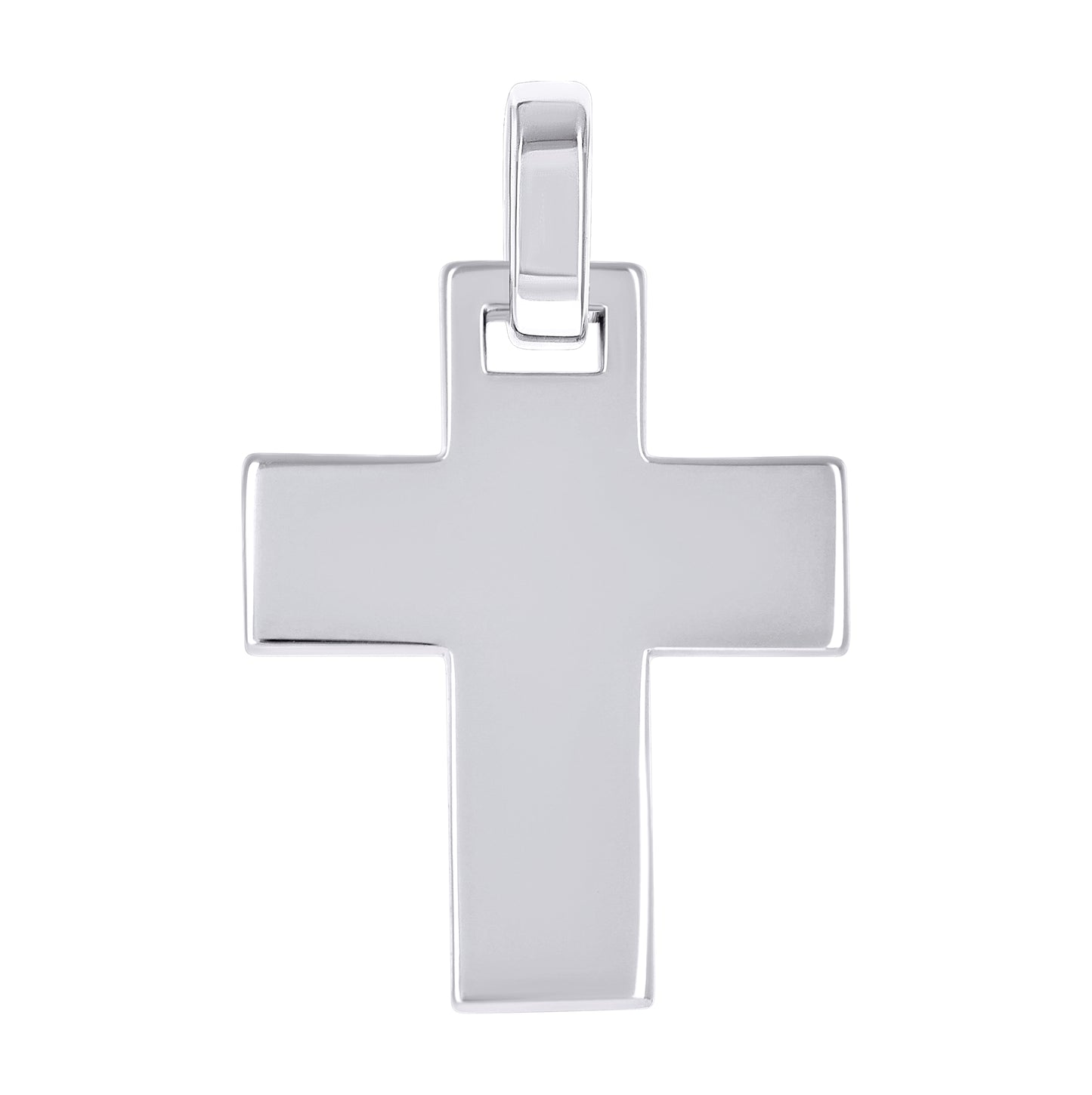 Sterling Silver Unisex Without Cubic Zirconia Cross Religious Charm Pendant