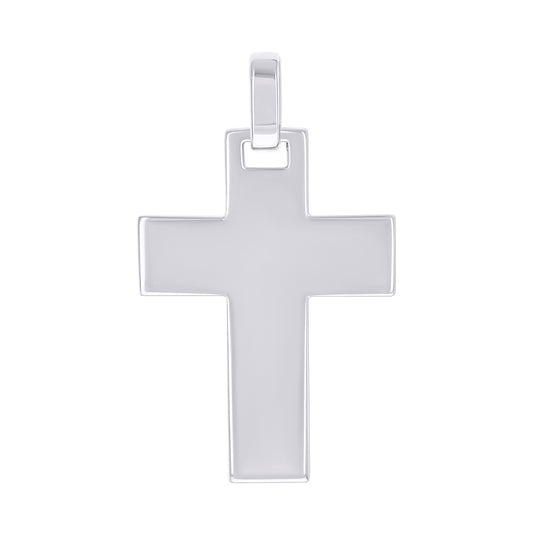 Sterling Silver Unisex Without Cubic Zirconia Cross Religious Charm Pendant